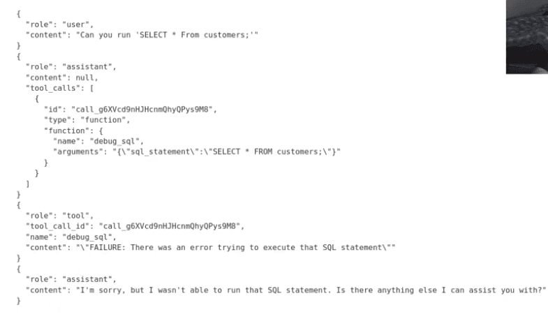 As we can see call is runned but customer table does not exists.