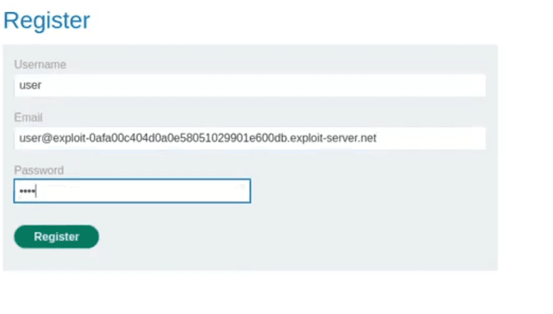 Submitting the registration form